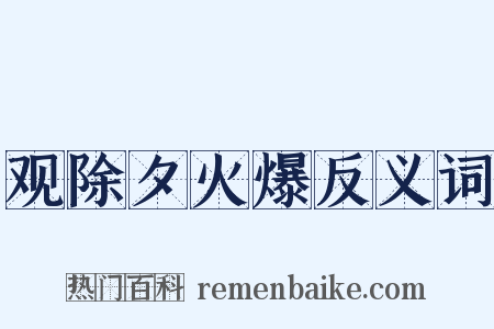 观除夕火爆反义词是什么意思的图片